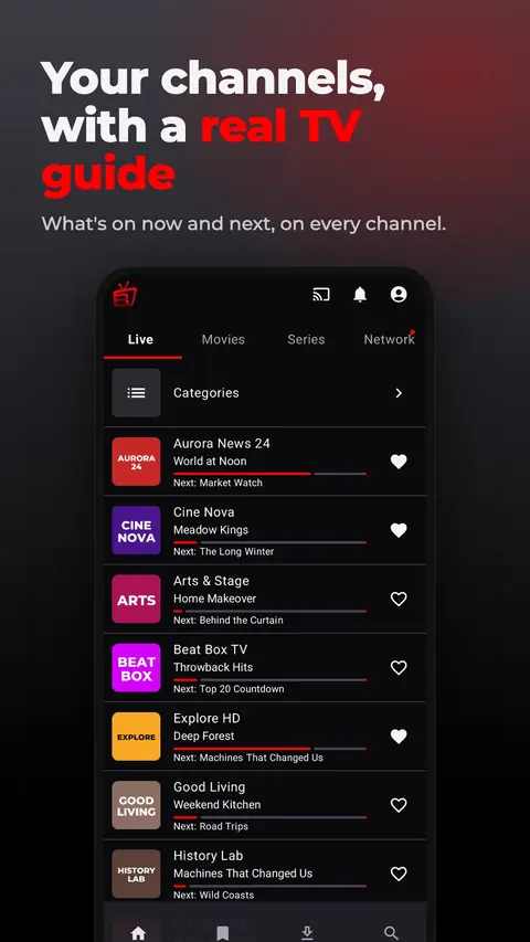 Your channels, with a real TV guide