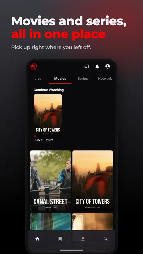 Movies and series, all in one place