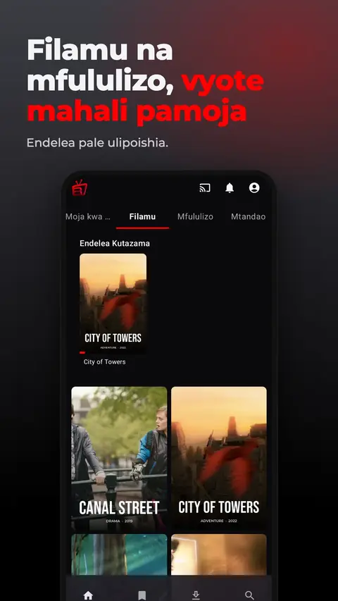Filamu na mfululizo, vyote mahali pamoja